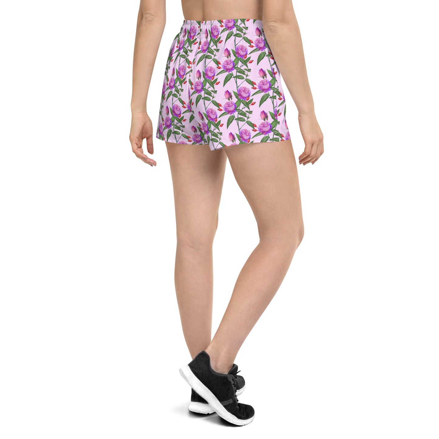 Purple Flower Recycled Athletic Shorts