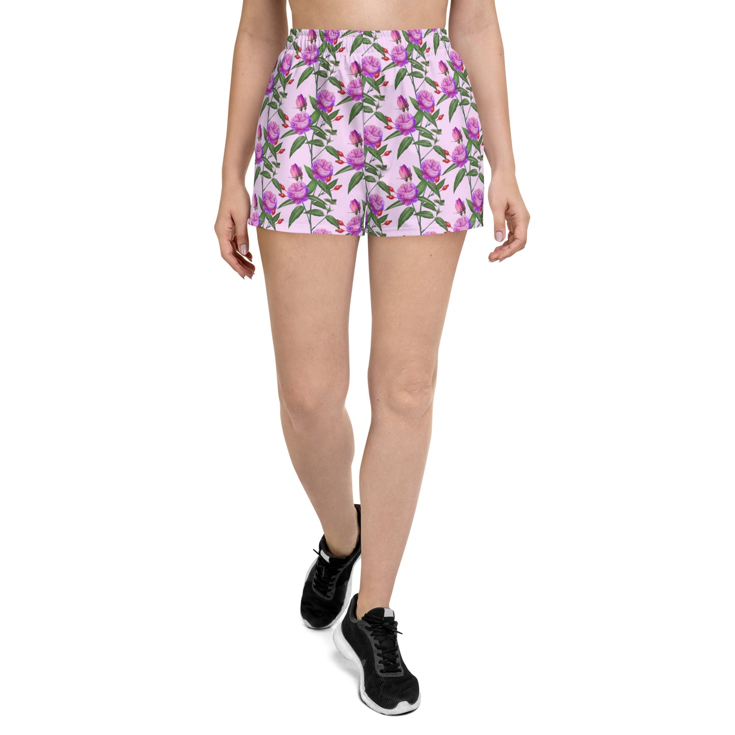 Purple Flower Recycled Athletic Shorts