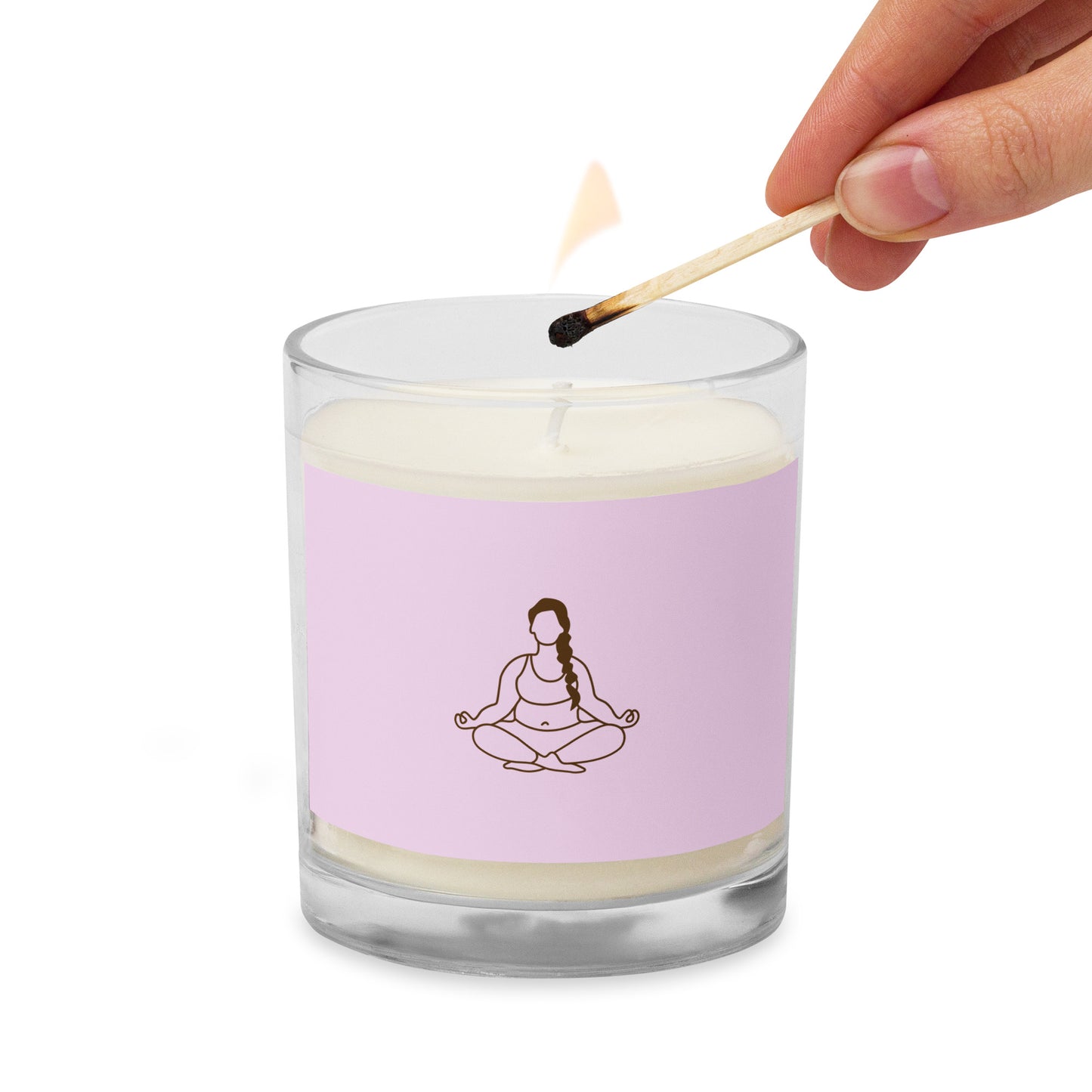 Yoga Pose Glass jar soy wax candle