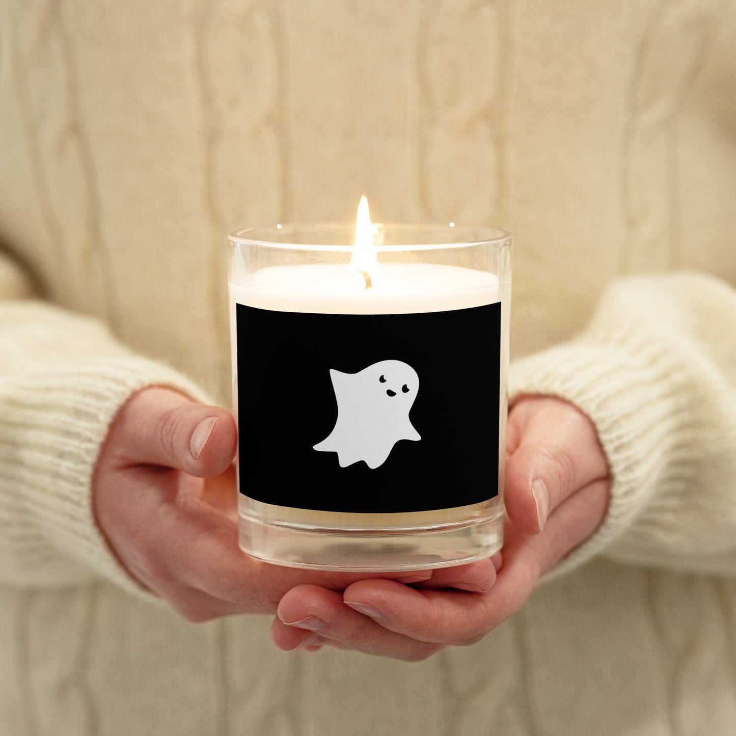 Happy Ghost Glass jar soy wax candle