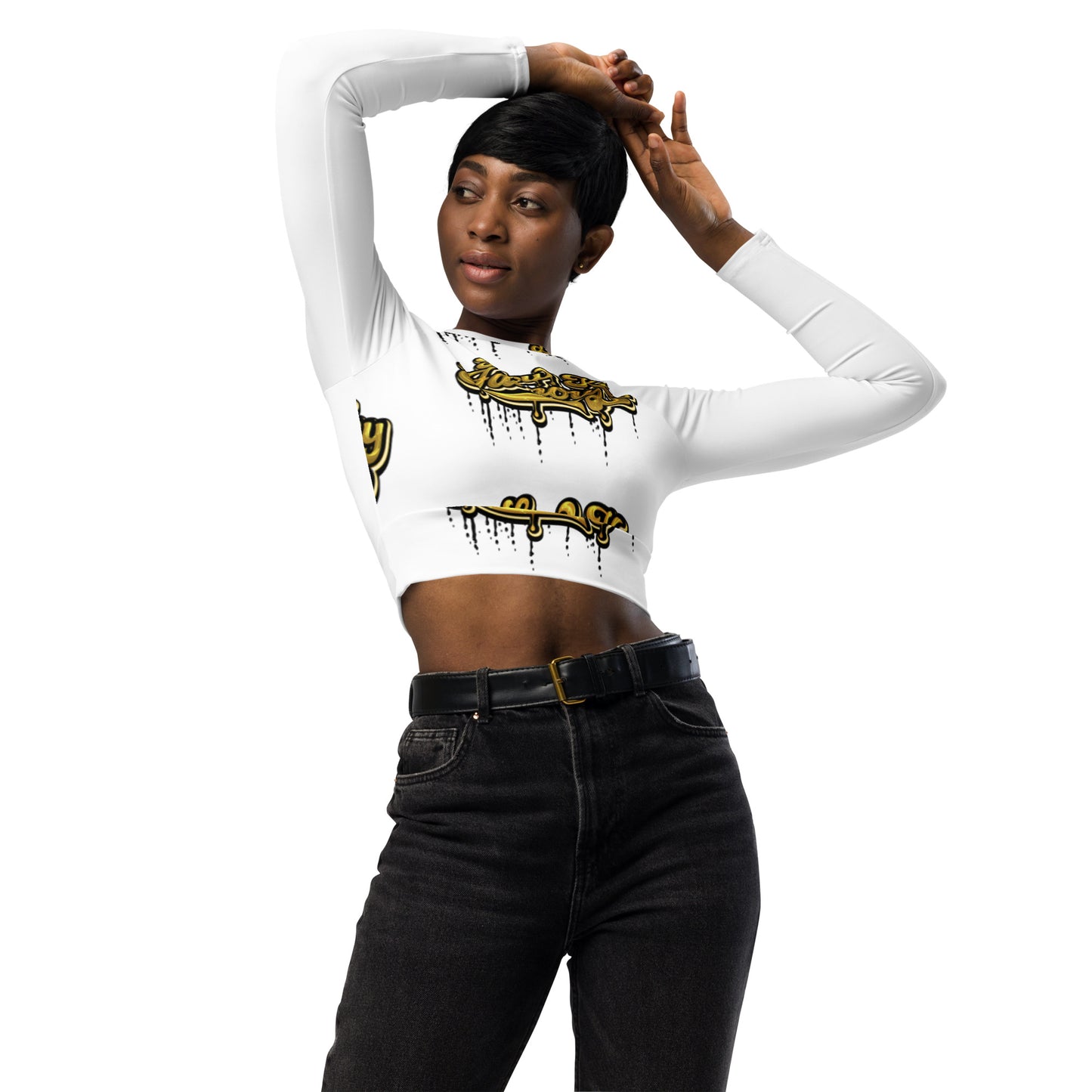 Low Key Famous Recycled Long-Sleeve Crop Top