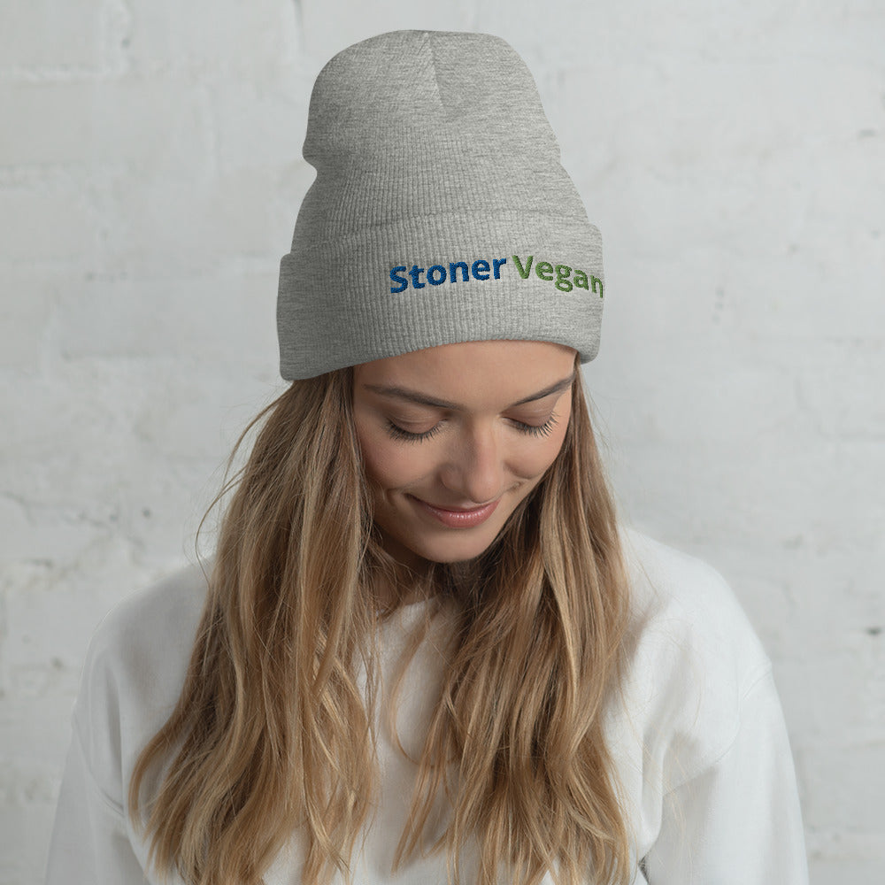 Stoner Vegan Cuffed Beanie