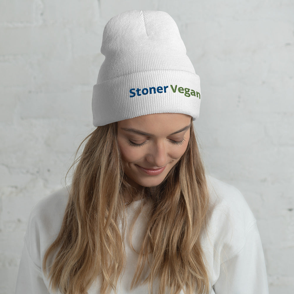 Stoner Vegan Cuffed Beanie