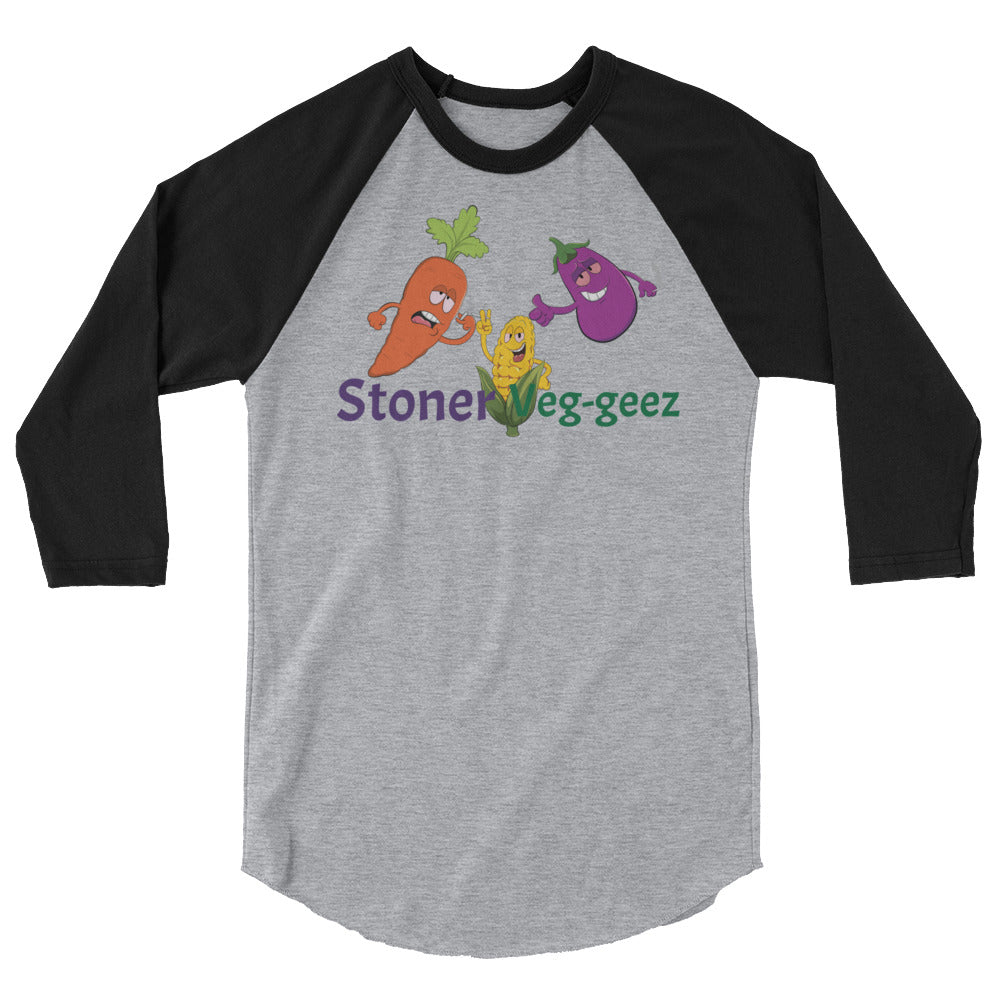 Stoner Veg-geez 3/4 Sleeve Raglan Shirt