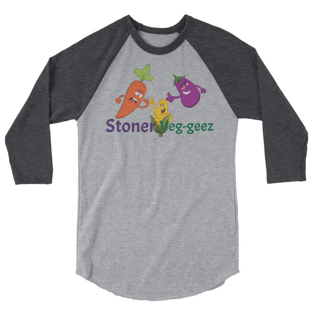 Stoner Veg-geez 3/4 Sleeve Raglan Shirt