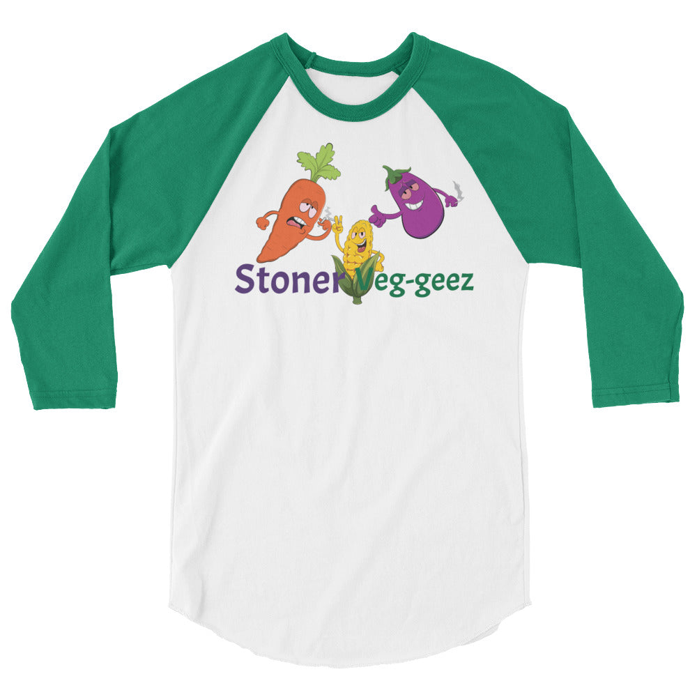 Stoner Veg-geez 3/4 Sleeve Raglan Shirt